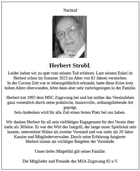 Nachruf Herbert Strobl